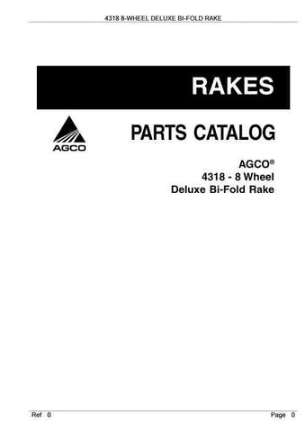 AGCO 4318 8-Wheel Deluxe Bi-fold Rake Parts Manual - Reliable-Store