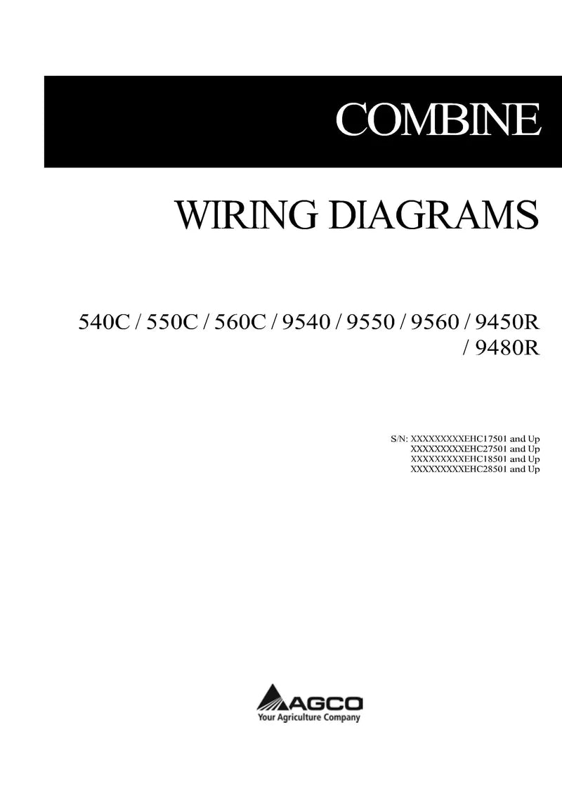AGCO 9450R Combine Wiring Diagram Manual - Reliable-Store