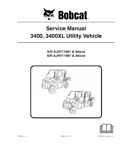 Bobcat 3400, 3400xl Utility Vehicle Service Repair Manual