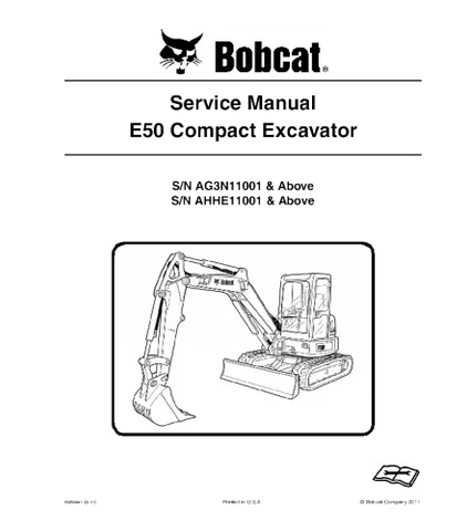 Bobcat E50 Compact Excavator Service Repair Manual