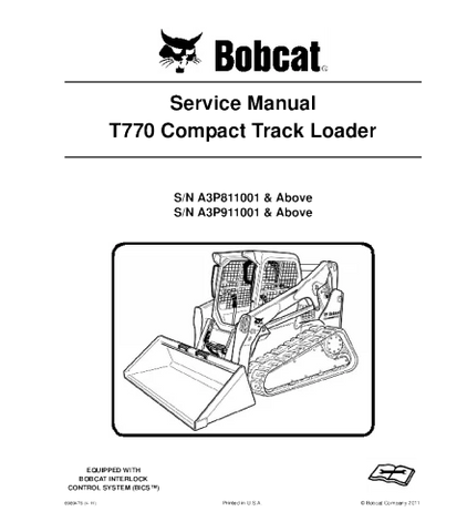 Bobcat T770 Compact Track Loader Service Repair Manual