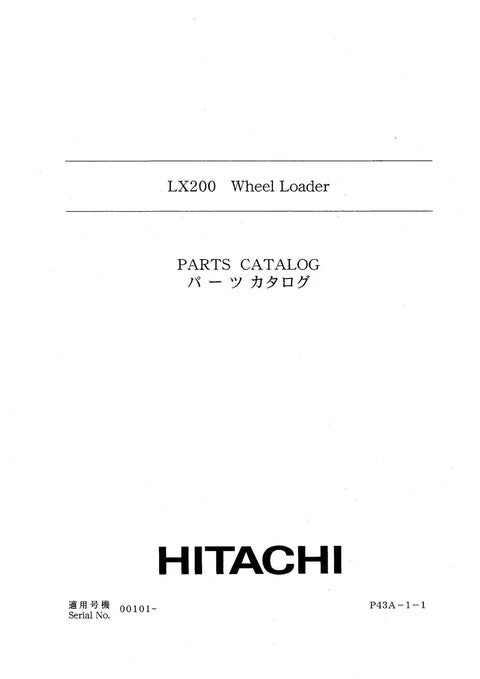 Hitachi LX200 Wheel Loader Parts Manual