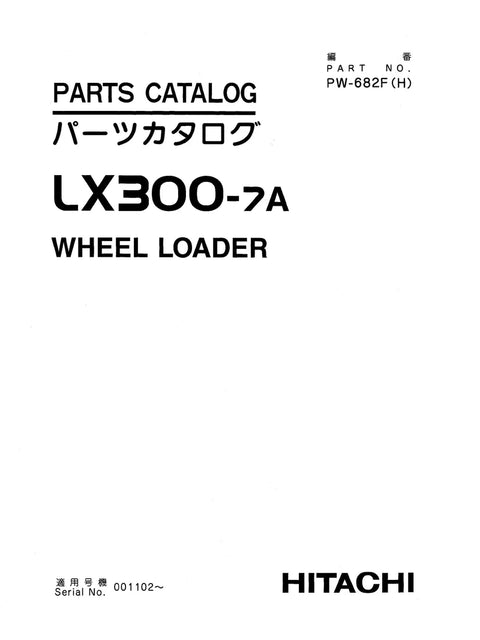 Hitachi LX300-7A Wheel Loader Parts Manual