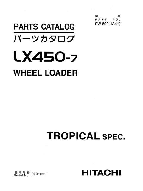 Hitachi LX450-7 Wheel Loader Parts Manual