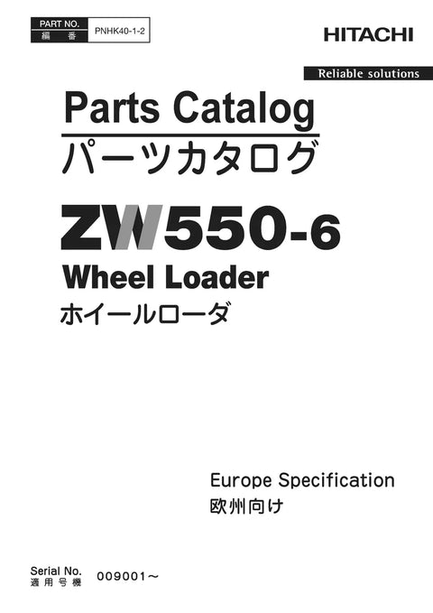Hitachi ZW550-6 Wheel Loader Engine Parts Manual