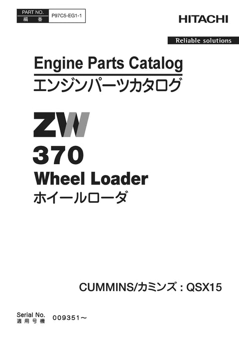 Hitachi ZW370 Engine Parts Manual