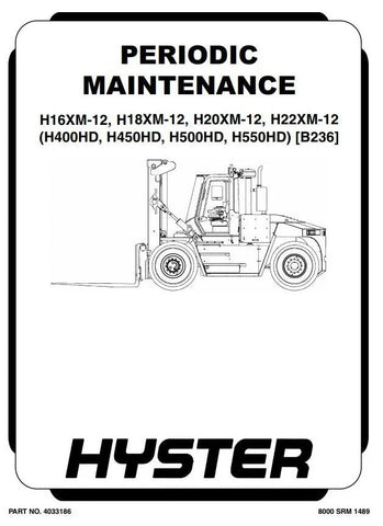 Hyster H16.00XM(S)-12, H18.00XM(S)-12 Forklift Truck B236 Series Workshop Service Repair Manual