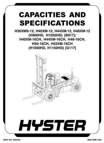 Hyster H36XMS-12, H40XM(S)-12, H44XM(S)-12, H48XM(S)-12 Lift Truck B917 series Service Repair Manual (Europe)