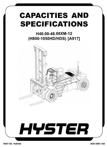 Hyster H40.00-H44.00-H48.00-H50.00-H52.00 XM-16CH Forklift Truck E117 Series Service Repair Manual