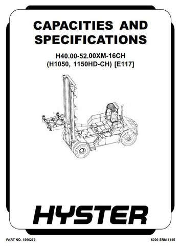 Hyster H40.00-H44.00-H48.00-H50.00-H52.00 XM-16CH Forklift Truck F117 Series Service Repair Manual