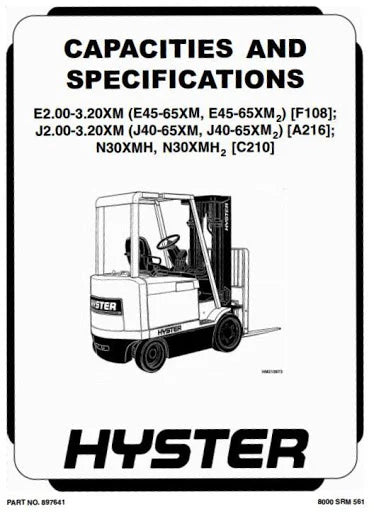 Hyster J40XM2, J50XM2, J60XM2, J65XM2 Forklift Truck A216 Series Workshop Service Repair Manual