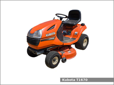 KUBOTA T1670 LAWN TRACTOR PARTS MANUAL