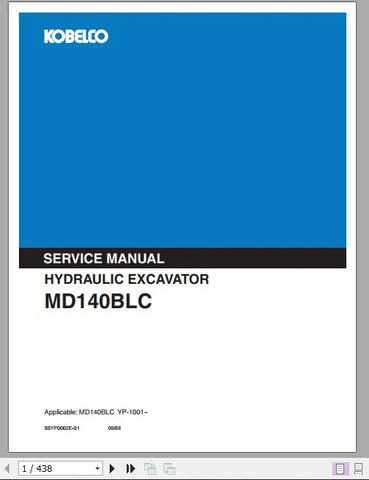 Kobelco MD140BLC Hydraulic Excavator Service Repair Manual