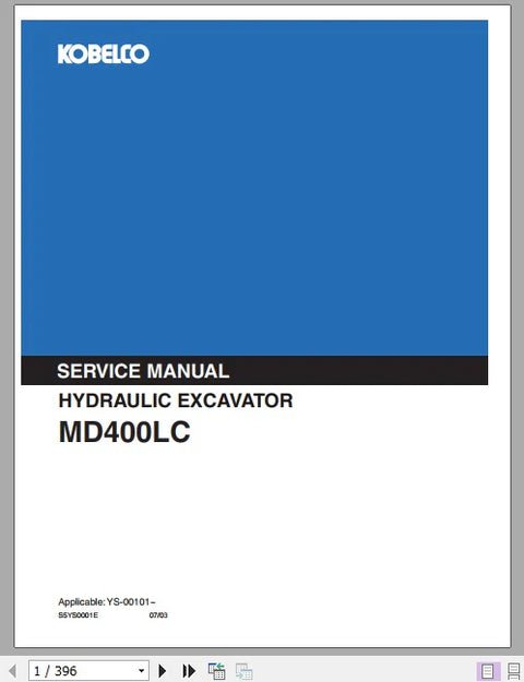 Kobelco MD450BLC Hydraulic Excavator Service Repair Manual