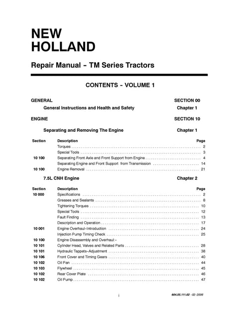 New Holland TM120 TM130 TM140 TM155 TM175 TM190 Workshop Service Repair Manual
