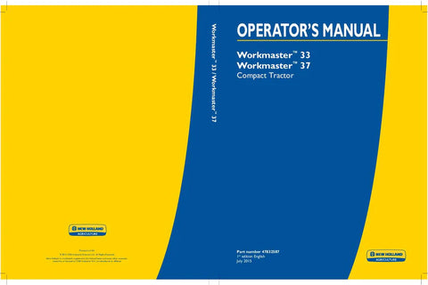 New Holland Workmaster 33 Workmaster 37 Compact Tractor Operator's Manual