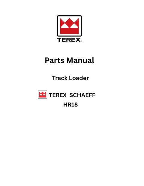 TEREX SCHAEFF HR18 Mini Crawler Excavator Parts Manual