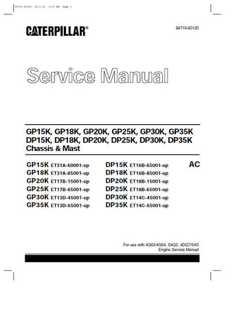 Caterpillar DP15K, DP18K FC Forklift Complete Service Manual