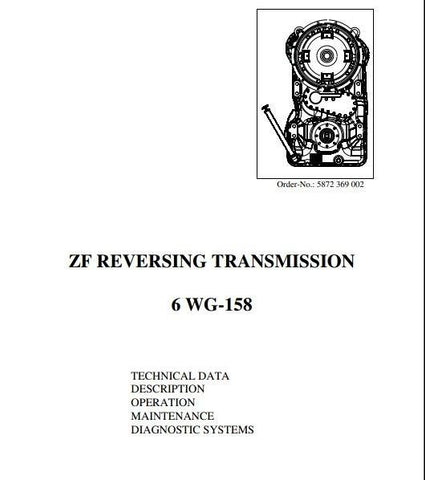 ZF China Reversing Transmission 6WG-158 Techical Data Manual